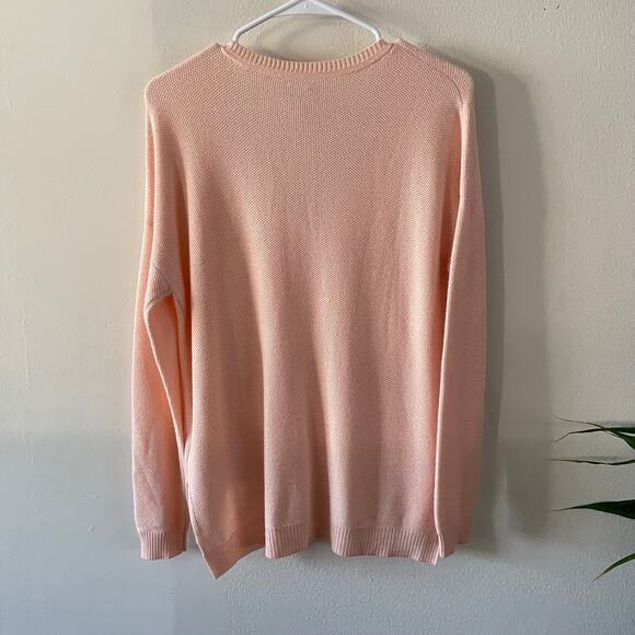 Joie Womens Sweater Small Long Sleeve Thermal Waffle Knit V-Neck Pink - Picture 2 of 7